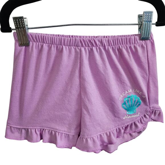 Carter's Girls 5T Ruffle Hem Pull On Shorts Pastel Lilac Purple Mermaid Comfy - Picture 1 of 4